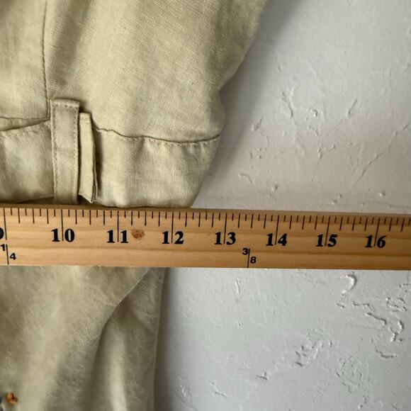 Y2K Max Rave‎ Beige Linen Mini Dress S Embroidered Floral Cottagecore - Picture 9 of 10